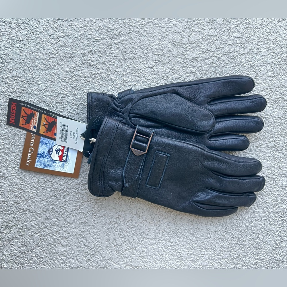 Hestra Black Rättvik Elk Leather Gloves 3176HK-10 Men's New With Tags sz 10 - Picture 4 of 12